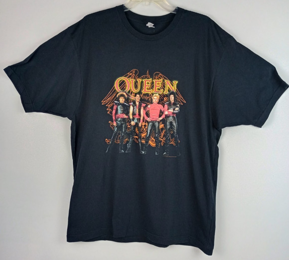 Anvil Other - VTG Anvil Mens XL Black Flash Gordon Queen Crest Band Members Graphic Tshirt